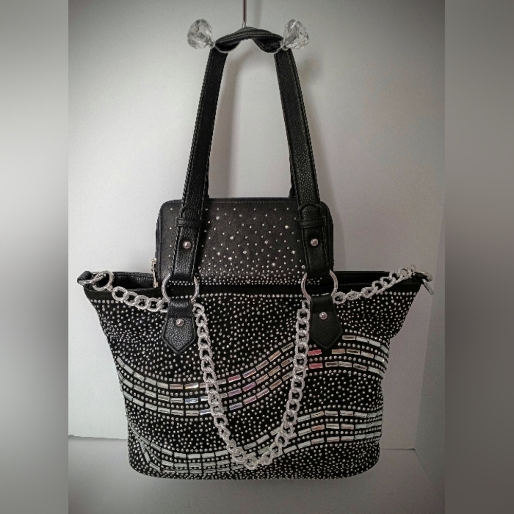 Elegant Black and Silver Women's Tote Bag